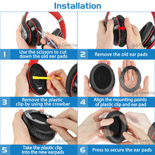 画像をギャラリービューアに読み込む, Geekria イヤーパッド QuickFit 互換性 パッド Mpow 059 ヘッドホンに対応 パッド イヤー / イヤーカップ (プロテインレザー / 黒)