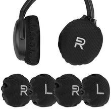 画像をギャラリービューアに読み込む, Geekria カバー 2 ペア 互換性 イヤーパッドカバー 劣化防止、防塵 ヘッドホン交換用 ストレッチニット 8-11CM ヘッドホン用 洗濯可 (Medium / ブラック)