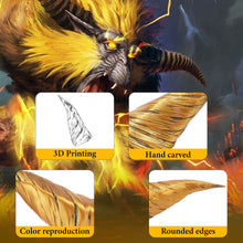 画像をギャラリービューアに読み込む, Geekria 3Dプリント ヘッドホン用 悪魔の角 デビルホーン 手作り ヘッドバンド 猛烈なラージャンホーン コスプレ 耳アタッチメント ハロウィーン 仮装パーティーに適用 (ゴールド)