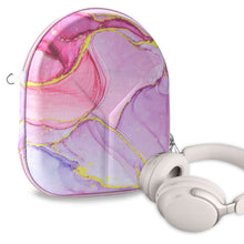 画像をギャラリービューアに読み込む, Geekria ケース NOVA ヘッドホンケース 互換性 ハードケース 旅行用 ハードシェルケース ボーズ Bose QuietComfortUltra, QC 45, QC 35 II, QC 35, QC 25, QC 2, QC 15, QC SE, 700NC, SoundTrue On-Ear, SoundTrue around ear II, SoundLink Around Ear に対応 収納ポーチ付き (ピンクの大理石)