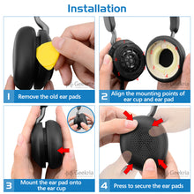 画像をギャラリービューアに読み込む, Geekria イヤーパッド QuickFit 互換性 パッドジャブラ Jabra Evolve2 65 UC, Evolve2 65 MS, Evolve2 40 UC, Evolve2 40 MS, Elite 45h ヘッドホンに対応 パッド イヤー / イヤーカップ (プロテインレザー / ブラック)