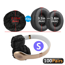 画像をギャラリービューアに読み込む, Geekria カバー 200個入(100ペア) ヘッドホンカバー 不織布 使い捨て イヤーパッドカバー ストレッチニット オンイヤー ヘッドホン用 劣化防止、防塵 (小 / ブラック)