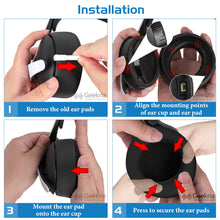 画像をギャラリービューアに読み込む, Geekria イヤーパッド QuickFit 互換性 パッド ソニー Sony PlayStation Pulse Elite ヘッドホンに対応 パッド イヤー / イヤーカップ プロテインレザー (黒)