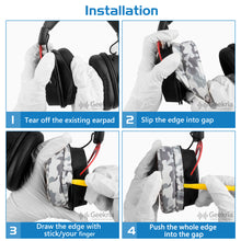 画像をギャラリービューアに読み込む, Geekria イヤーパッド QuickFit 互換性 パッド HyperX Cloud III, Cloud 3, Cloud II, 2, Mix, Alpha, Cloud Flight, Stinger, Revolver S ヘッドホンに対応 パッド イヤー / イヤーカップ プロテインレザー (迷彩)