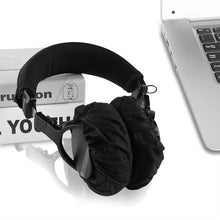 画像をギャラリービューアに読み込む, Geekria カバー 200 個入り 個別包装 2個入り 1 袋 ヘッドホンカバー 不織布 使い捨て イヤーパッドカバー ストレッチニットオーバーイヤー ヘッドホン用 劣化防止、防塵 (中 / ブラック)