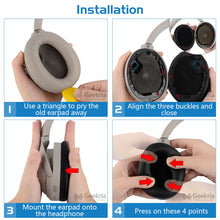 画像をギャラリービューアに読み込む, Geekria イヤーパッド Comfort 互換性 パッド ソニー Sony WH-1000XM4 ヘッドホンに対応 パッド イヤー / イヤーカップ (ベロア/ ブラック)