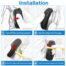 画像をギャラリービューアに読み込む, Geekria イヤーパッド QuickFit 互換性 パッド ジャブラ Jabra Move Wireless ヘッドホンに対応 パッド イヤー / イヤーカップ ( プロテインレザー / ブラック )