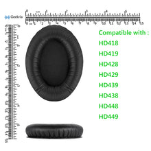 画像をギャラリービューアに読み込む, Geekria イヤーパッド QuickFit 互換性 パッド ゼンハイザー Sennheiser HD418, HD419, HD428, HD429, HD439, HD438, HD448, HD449 ヘッドホンに対応 パッド イヤー / イヤーカップ (プロテインレザー / ブラック)