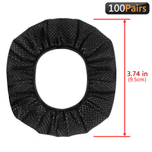 画像をギャラリービューアに読み込む, Geekria カバー 100 個入(50ペア) ヘッドホンカバー 不織布 使い捨て イヤーパッドカバー ストレッチニット オーバーイヤー ヘッドホン用 劣化防止、防塵 (中 / 黒)