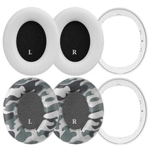 画像をギャラリービューアに読み込む, Geekria イヤーパッド SNAP マグネチック 互換性 パッド ビーツバイドクタードレ Beats Studio Pro ヘッドホンに対応 パッド イヤー / イヤーカップ プロテインレザー (ホワイト+カモフラージュ, 2組)