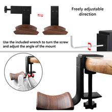 画像をギャラリービューアに読み込む, GeekriaヘッドフォンスタンドはApple AirpodsMax、ヘッドフォンフック、イヤホンハンガーマウント、ウォールナットホルダー付きのデュアルパーパスアルミニウムヘッドセットデスクトップクリップを表します