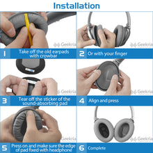 画像をギャラリービューアに読み込む, Geekria イヤーパッド QuickFit 互換性 パッド ボーズ Bose QC45, QC35, QC35 ii, QC35 ii Gaming, QC15 QC25, AE2, AE2i, AE2w, SoundTrue, SoundLink AE, QCSE. New Quietcomfort ヘッドホンに対応 パッド イヤー / イヤーカップ ( プロテインレザー / グレー シルバー)