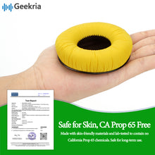 画像をギャラリービューアに読み込む, Geekria イヤーパッド QuickFit 互換性 パッド ゼンハイザー Sennheiser HD25, HD25-II, HD25SP, HD25SP-II, Limited 75th Anniversary Edition ヘッドホンに対応 パッド イヤー / イヤーカップ (レザーレット / イエロー)