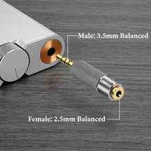 画像をギャラリービューアに読み込む, Geekria 3.5mmバランスオス-2.5mmメスオーディオアダプター、プレーヤーとアンプ用アルミ合金アダプター、金メッキピン、オーディオデバイスと互換性あり