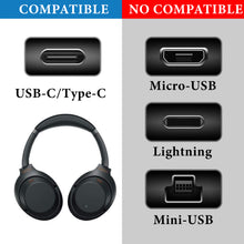 画像をギャラリービューアに読み込む, Geekria 充電ケーブル 互換性 Type-C 充電コード USB to USB-C ソニー Sony WH-1000XM5 WH-1000XM4 WH-ULT900N WH-XB920N WH-H910N INZONE H5 に対応 (黒/30cm 2個)