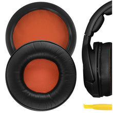 画像をギャラリービューアに読み込む, Geekria イヤーパッド互換性 パッド スティールシリーズ SteelSeries SIBERIA 800, SIBERIA 840 ヘッドホンに対応 パッド イヤー / イヤーカップ ( プロテインレザー / ブラック オレンジネット)