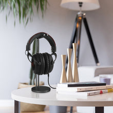画像をギャラリービューアに読み込む, Geekria ヘッドホンスタンド アルミニウム合金 オーバーイヤー| オンイヤー ヘッドホン、ゲームヘッドセット用の ホルダー, デスクディスプレイハンガー 頑丈なヘビーベース ソニー Sony WH-1000XM4, WH-1000XM3, オーディオテクニカ ATH -M50Xヘッドセット用と互換性 (Black)