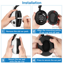 画像をギャラリービューアに読み込む, Geekria イヤーパッド Comfort 互換性 パッド ソニー Sony INZONE H7 (WH-G700), INZONE H9 (WH-G900N) ヘッドホンに対応 パッド イヤー / イヤーカップ (アイスシルク / 黒)