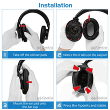 画像をギャラリービューアに読み込む, Geekria イヤーパッド QuickFit 互換性 パッド ソニー Sony MDR-1AM2, MDR-1AM2/B ヘッドホンに対応 パッド イヤー / イヤーカップ (プロテインレザー / ブラック プラスチックリング)