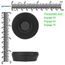 画像をギャラリービューアに読み込む, Geekria イヤーパッド QuickFit 互換性 パッド ジャブラ Jabra Engage 55/65/75 (Stereo Version) ヘッドホンに対応 パッド イヤー / イヤーカップ (Do Not Fit Engage 50, Engage 55/65/75 Mono Version) (プロテインレザー/黒)
