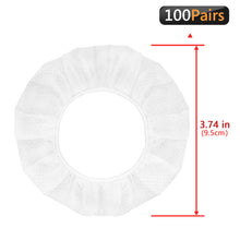 画像をギャラリービューアに読み込む, Geekria カバー 100 個入(50ペア) ヘッドホンカバー 不織布 使い捨て イヤーパッドカバー ストレッチニット オーバーイヤー ヘッドホン用 劣化防止、防塵 (中 / ホワイト)