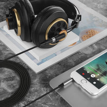 画像をギャラリービューアに読み込む, Geekria ケーブル ナイロン編組互換性 オーディオコード アーカーゲーAKG Q701、K702、K712、K271S、K271MKII、K240S、K245、K241、K182、K181、K175、K171、K240 Studio、K240S、K240 ヘッドホンケーブル、 3.5mm に適合する 1.7 m