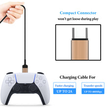 画像をギャラリービューアに読み込む, Geekria 急速充電ケーブル USB - デュアル Type-C Y スプリッター充電ケーブル、PlayStation 5, Xbox Series X, Series S 充電ケーブル, 互換性あり PS5 DualSense コントローラ (黒/200cm)