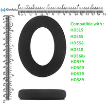 画像をギャラリービューアに読み込む, Geekria イヤーパッド Comfort 互換性 パッド ゼンハイザー Sennheiser HD515, HD555, HD595, HD518, HD560s ヘッドホンに対応 パッド イヤー / イヤーカップ ( ラミネート生地 / ブラック )