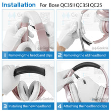画像をギャラリービューアに読み込む, Geekria ヘッドバンド 互換性 ヘッドホンヘッドバンド プロテインレザー パッド ボーズ Bose QuietComfort 35 ii Gaming, QC35 II, QC35, QC25, QCSE 対応 交換用 (ブラック)