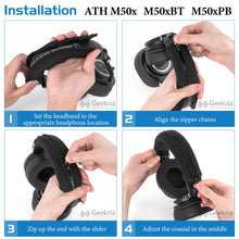 画像をギャラリービューアに読み込む, Geekria ヘッドバンド互換性 ヘッドホンヘッドバンド伸縮素材オーディオテクニカ ATH M50x, M50xBT, M50xBT2, M50xPB, M50xWH, M50xBB 対応 交換用 (Black, 7.8 x 4.3 inches (20 x 11 cm))
