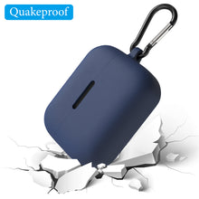 画像をギャラリービューアに読み込む, Geekria シリコン カバー 互換性 カバー Soundcore by アンカー Anker AeroClip 対応 True Wireless Earbuds 充電ケースカバー 外装カバー キーホルダーフック付き、充電ポートアクセス可能 (青)