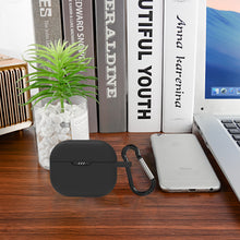 画像をギャラリービューアに読み込む, Geekria シリコン カバー 互換性 カバー JBL Tune 130NC TWS 対応 True Wireless Earbuds 充電ケース充電ケースカバー 外装カバー キーホルダーフック付き、充電ポートアクセス可能 (Black)