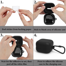 画像をギャラリービューアに読み込む, Geekria シリコン カバー 互換性 ソニー Sony LinkBuds Clip (WF-LC900) 対応 True Wireless Earbuds、キーホルダーフック付き、ケースポートアクセス可能 (ブラック)