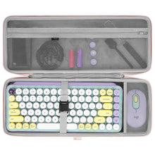 画像をギャラリービューアに読み込む, Geekria 75% キーボードケース、ハードシェルトラベルキャリーバッグ、84キーワイヤレスポータブルキーボード用、ロジクール Logicool MX Mechanical Mini/ロジクール Logicool POP Keys/ロジクール Logicool POP ICON Comboに対応 (ピンク&ブルー)