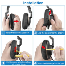 画像をギャラリービューアに読み込む, Geekria イヤーパッド QuickFit 互換性 パッド アーカーゲー AKG K550, K551, K553 MKII ヘッドホンに対応 パッド イヤー / イヤーカップ ( プロテインレザー / ブラック )