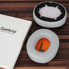 画像をギャラリービューアに読み込む, Geekria イヤーパッド QuickFit 互換性 パッド ジェイビーエル JBL JR460 ヘッドホンに対応 パッド イヤー / イヤーカップ プロテインレザー (グレーオレンジ)