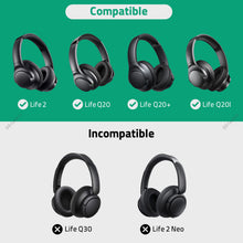 画像をギャラリービューアに読み込む, Geekria QuickFit イヤーパッド 互換性 パッド アンカー for Anker Soundcore Life 2 (Not fit Life 2 Neo), Life Q20, Q20+, Q20I, Q20BT ヘッドホンに対応 イヤパッド/イヤークッション/イヤーカップ ( プロテインレザー / ブラック )