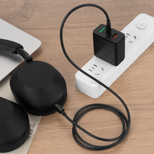 画像をギャラリービューアに読み込む, Geekria Type-C 急速充電器アダプターおよびケーブル、Sony WH-1000XM5 1000XM4 1000XM3 XB910N XB900N CH710N CH510ヘッドフォンと互換性があり、USB-C から USB-Cへの交換用充電コード(黒 / 100cm)