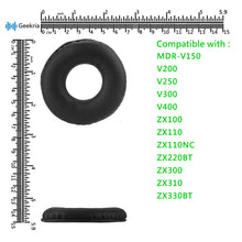 画像をギャラリービューアに読み込む, Geekria QuickFit イヤーパッド 互換性 パッド ソニー Sony MDR-V150 V200 V250 V300 V400 ZX100 ZX110 ZX110NC ZX220BT ZX300 ZX310 ZX330BT ヘッドホンに対応 イヤパッド/イヤークッション/イヤーカップ ( レザーレット / ブラック )