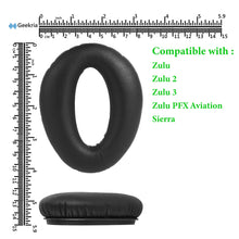 画像をギャラリービューアに読み込む, Geekria イヤーパッド QuickFit 互換性 パッド Lightspeed Zulu, Zulu2, Zulu3, ZuluPFX Aviation, Sierra ヘッドホンに対応 パッド イヤー / イヤーカップ プロテインレザー (ブラック)