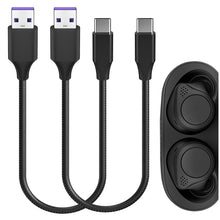 画像をギャラリービューアに読み込む, Geekria PUレザー 充電ケーブル 互換性 Type-C 充電コード USB to USB-C ジャブラ Jabra Elite 10 Gen 2, Elite10, Elite 8 Active, Elite 85t に対応 (黒 / 30cm 2パック)