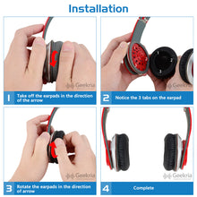 画像をギャラリービューアに読み込む, Geekria イヤーパッド QuickFit 互換性 パッド ビーツバイドクタードレ Beats SoloHD On-Ear ヘッドホンに対応 パッド イヤー / イヤーカップ ( プロテインレザー / ブラック)