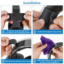 画像をギャラリービューアに読み込む, Geekria 互換性ヘッドフォンヘッドバンドスペーサー+猫耳アタッチメント ボーズ Bose, ソニー Sony, スカルキャンディ Skullcandy, ビーツバイドクタードレ Beats, マーシャル Marshall ヘッドホンに 対応 簡単に装着 工具不要 ブラック/パープル