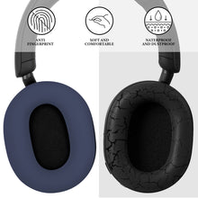 画像をギャラリービューアに読み込む, Geekria イヤーパッドカバー シリコンカバー 適合する ソニー Sony WH-1000XM5, WH1000XM5 Wireless ヘッドホンに対応/交換用 保護カバー シリコンカバー シリコンケース スクラッチプロテクションケース イヤピースカバー ヘッドセットスピーカースキンプロテクター(青)