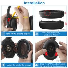 画像をギャラリービューアに読み込む, Geerkia イヤーパッド QuickFit 互換性 パッドソニー Sony MDR-100A MDR-100AAP MDR-H600A WH-H900N ヘッドホンに対応 パッド イヤー / イヤーカップ (プロテインレザー / ブラック)