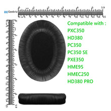 画像をギャラリービューアに読み込む, Geekria イヤーパッド QuickFit 互換性 パッド ゼンハイザー Sennheiser PXC350, HD380, PC350, PC350 SE, PXE350, HME95, HMEC250, HD380 PRO ヘッドホンに対応 パッド イヤー / イヤーカップ ( レザーレット / ブラック )