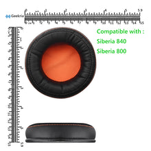 画像をギャラリービューアに読み込む, Geekria イヤーパッド互換性 パッド スティールシリーズ SteelSeries SIBERIA 800, SIBERIA 840 ヘッドホンに対応 パッド イヤー / イヤーカップ ( プロテインレザー / ブラック オレンジネット)