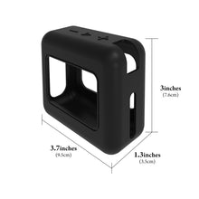 画像をギャラリービューアに読み込む, Geekria シリコーンスピーカーケース カバー 互換性カバージェイビーエル JBL GO 4 に 対応 保護用の防水ソフトスキン、スピーカーケース、キーホルダーフック付き (黒)