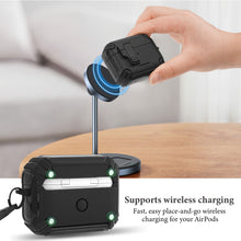 画像をギャラリービューアに読み込む, Geekria ハードシェルケース Apple AirPods Pro 2/1用 耐衝撃フルボディカバー ロック解除フリップ、電話ホルダー、マグネット式バック付き