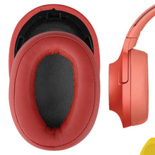 画像をギャラリービューアに読み込む, Geekria イヤーパッド QuickFit 互換性 パッド ソニー Sony MDR-100ABN, WH-H900N ヘッドホンに対応 パッド イヤー / イヤーカップ (プロテインレザー / トワイライトレッド)
